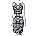 haoricu Women Dress, 2017 Black Vintage Print Elegant Slim Sleeveless Pencil Women Dress (S, Black)