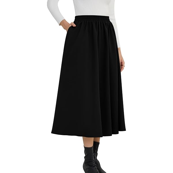 Women's Fleece Long Skirt Straight Ankle Length Slit Fleece Knit
