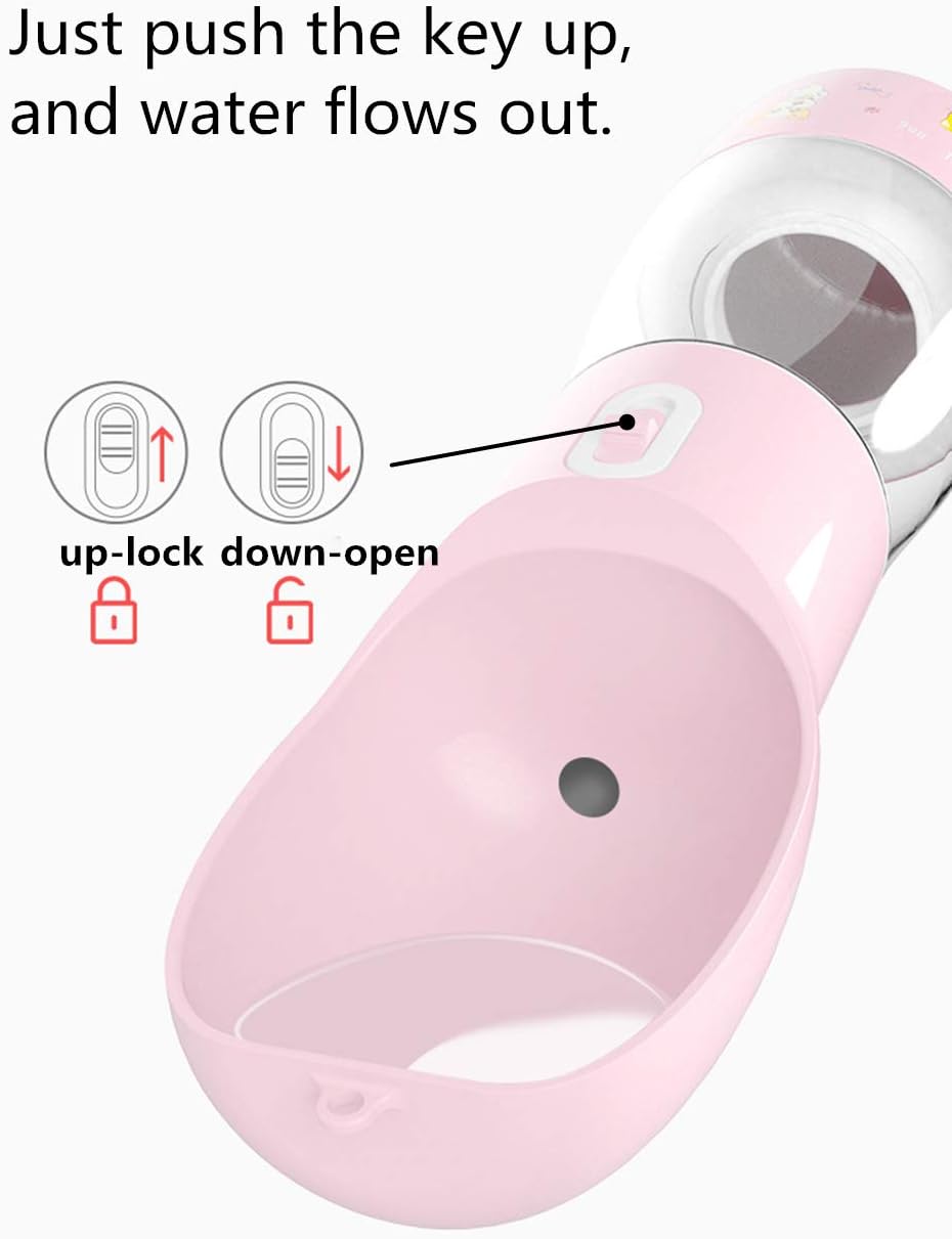 Dog Water Bottle, Portable Dog Drinking Bottles with Food Container - Image 3