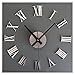 cerobit Elegant Modern Frameless Large 3D DIY Wall Clock Kit Decoration Home for Living Room Bedroom (Silver)
