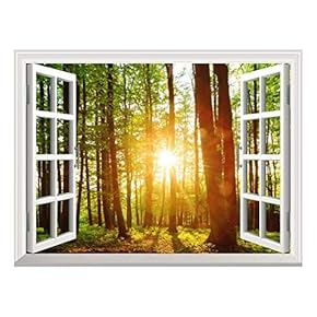 Removable Wall Sticker/Wall Mural (24"x32", Forest Sunset)