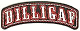 Small Dilligaf Rocker Patch, 3.75x1.5 inch, small embroidered biker patch, iron on or sew
