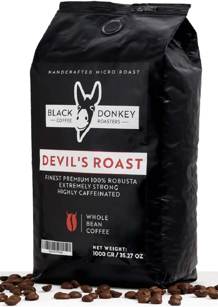 DEVIL'S ROAST 🔱 ExtraStrong Highly Caffeinated Bold Coffee 🔱 1KG Whole