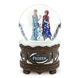 Disney Store Frozen Anna, Elsa and Olaf Musical Snowglobe plays 