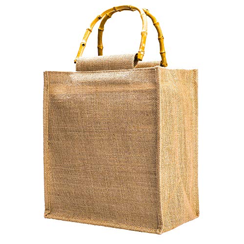 jute bag with bamboo handle