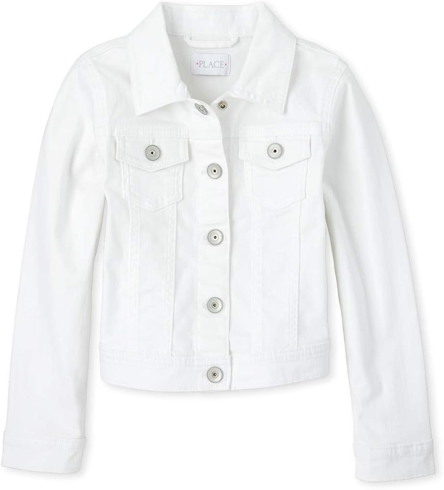 girls denim jacket white
