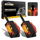 Partsam LED Trailer Fender Lights, Dual Face LED Marker Clearance Lights Assembly, Pre-wired dual light, Amber and Red, fender-mount bracket, Left Part(2Pack)