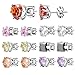 XZP Mixed Shapes Stainless Steel Stud Earrings Heart Square Round Fashion Zirconia Jewelry 7 Pairs In Set For Women Gift 5mm
