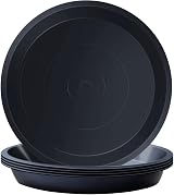 Kunjocy Pack of 5 Black Plant Pot Saucers 32 cm Round Trays Garden