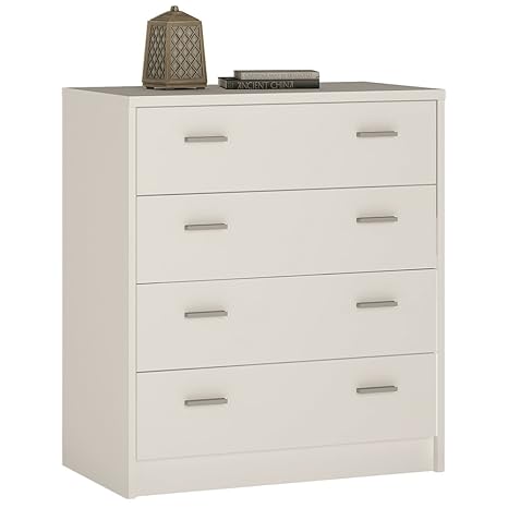 Furniture To Go 4 Drawer Chest Wood Pearl White Amazon Co Uk