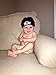 Crazy Baby Clothing White Scribble Skull Baby Beanie One Size in Black