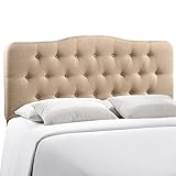 Modway Annabel Full Upholstered Linen Headboard in Beige