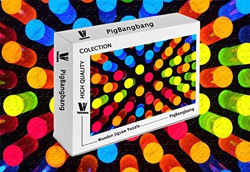 PigBangbang,Stained Art Kids Adult Basswood - Giant Lite Brite - 300 Piece Jigsaw Puzzle (20.6 X 15.1'')