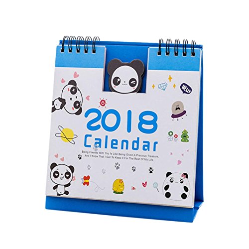 Euone 2018 Cute Cartoon Animal Desk Desktop Calendar Flip Stand Table Office Planner (D)