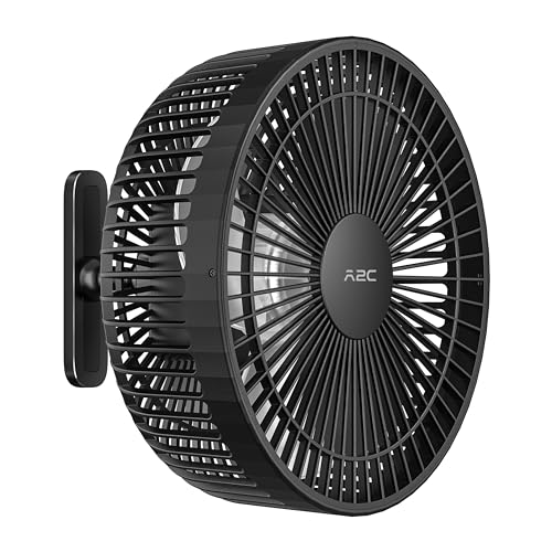 A2C Magnetic Rechargeable Fan for Golf Cart 7.5-Inch, Up to 28Hrs, 10000 mAh Battery Powered Fan Portable 4 Speeds Fits EZGO, Club Car & Yamaha, Golf Cart & Cruise Accessories Essentials Gifts