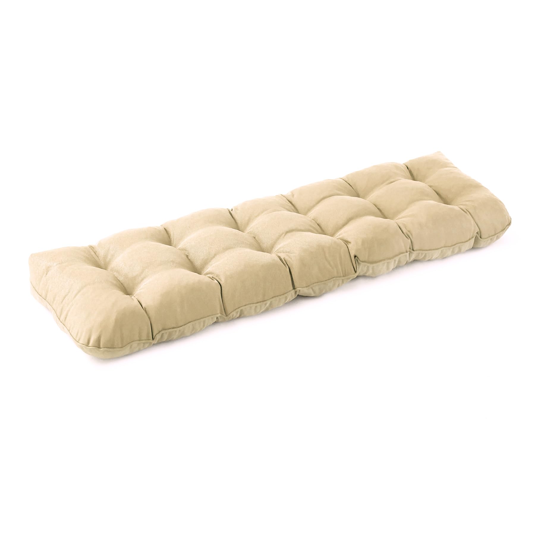 Photo 1 of IPYNBAP Outdoor Bench Cushion, 48x18x5 Inch, Waterproof Bench Cushion for Outdoor/Indoor Furniture, Tufted Patio Bench Seat Cushion, Fade Resistant Outdoor Cushions for Porch Swing Couch, Beige