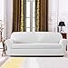 subrtex Stretch Couch Cover Set 1 Piece Sofa Slipcover with A Gift Cushion Cover for 2 Cushion Couch Loveseat(Off-White,Loveseat)