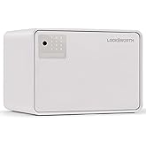 Biometric Safe for Home, 0.6 Cube Feet Auto-Open Fingerprint Safe with Touch Screen, Alarm System & Removable Shelf, Small Money Box for Cash, Jewelry, Documents, Home Office Use,White