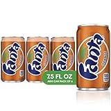 Fanta Orange Mini Cans, 7.5 Fluid Ounce (Pack of 6)