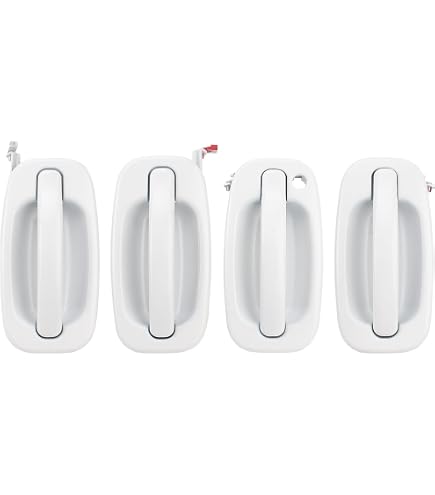 New 4pcs Exterior Olympic White Painted Door Handle Set For 1999-2007 Silverado New 4pcs Exterior Olympic White Painted Door Handle Set For 1999-2007 Silverado