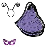 Baby Song Monarch Butterfly Wings Costume with Headband&Mask Purple Butterfly Wings for Girls WA-3