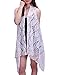 HDE Womens Open Front Lace Cardigan Sleeveless Asymmetric Drape Hem Vest Coverup