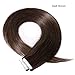 18 Inch Remy Tape in Human Hair Extensions 20pcs 30g/pack 02 Deep Color Long Straight Hair Seamless Skin Weft Invisible Double Sided Tape Dark Brown