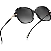 AVAWAY Polarized Sunglasses for Womens Square Oversized UV Protection Acetate Frame Retro Trendy Sun Shades