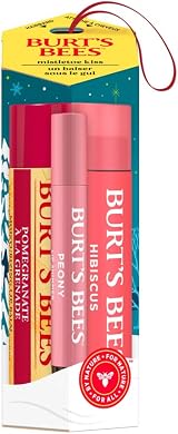 Burt's Bees Gift Set Pomegranate Lip Balm Hibiscus Tinted Lip Shimmer