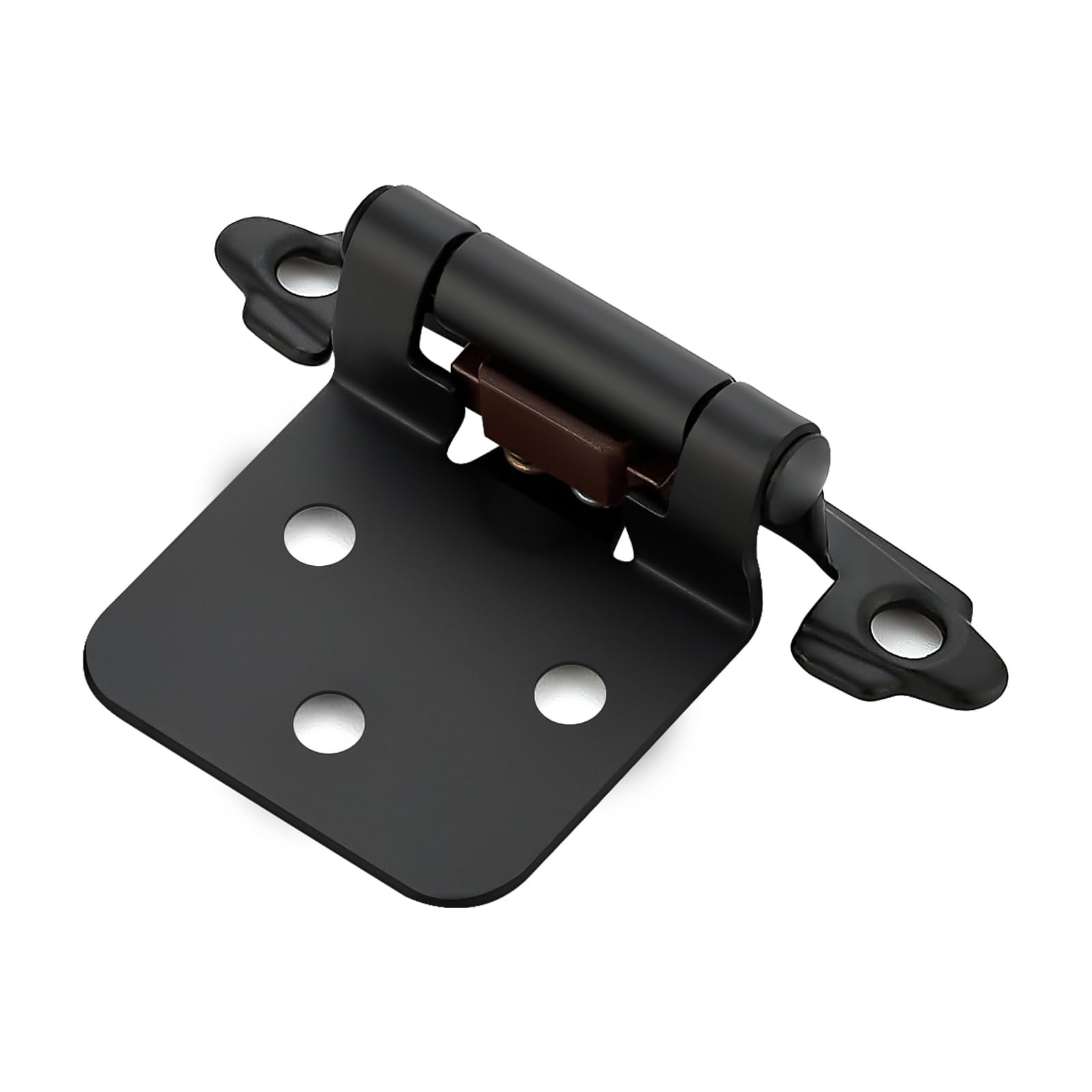 Photo 1 of Home Expert 4 Pack (2 Pairs) Matte Black Cabinet Hinges for Kitchen Doors, Self-Closing, 1/2 Inch Overlay (Variable), Semi-Concealed Face Frame, Surface Mount Cabinet Hardware