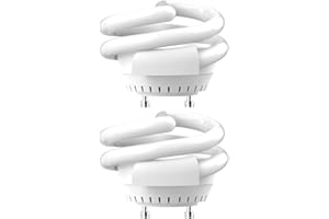 OHLECTRIC UL-Listed 13W Spiral T3 Compact Fluorescent Lamp Light Bulbs (2 Pack) with GU24 Base, 2 Prong Bulb, 1000 Lumens, 2700K Soft White Light Bulb - MLS13GUSWW, TCP 33213SSP