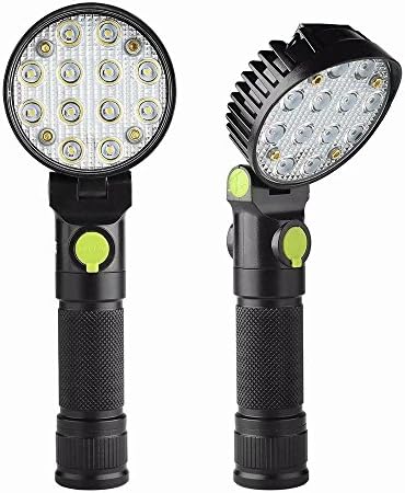 HEDELI LED Bright Powerful USB Rechargeable Handheld Flashlights 90°Rotation Adjustable Hanging Lights for Child Reading Camping Cycling Hiking Emergency Torch Light with Battery(12COB wick)