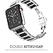 MoKo Compatible Band Replacement for Apple Watch 42mm 44mm Series 4/3/2/1, Stainless Steel Ceramics Link Replacement Strap Bracelet with Butterfly Buckle Clasp - Black (Not Fit iWatch 38mm 40mm)