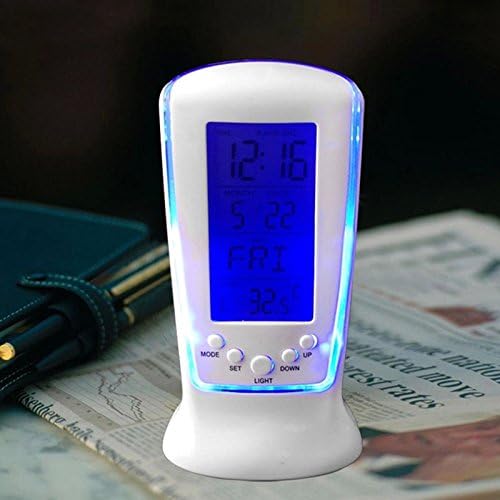 New Modern Digital Backlight LED Display Table Alarm Clock Snooze Thermometer Calendar