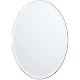 Better Bevel Frameless Oval Mirror, 24" x 36" Bathroom Wall Mirror w/Beveled Edge