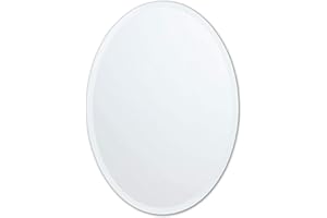 THE BETTER BEVEL Better Bevel Frameless Oval Mirror, 24" x 36" Bathroom Wall Mirror w/Beveled Edge
