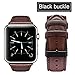top4cus Genuine Leather Band iwatch Strap Compatible with Apple Watch Series 6/SE/5/4/3/2/1 and Sport Edition, Stainless Steel Clasp (42mm, Matte Red Brown)