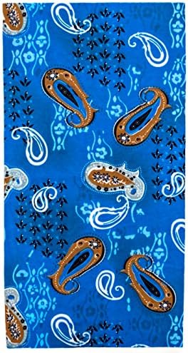 Premium Quality Seamless Bandana/Face Mask for Raves, Music Festivals, Dust, Multipurpose (Blue Paisley)