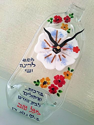 Bottle Wall Clock ART Glass RECYCLED Hand Painting Dedication At No Extra Cost! Amazing Gift For Someone You Love