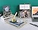 Simmer Stone Desk Organizer Set, 4 in 1 Decorative Desk Accessories Organizer, Letter Sorter, File Holder, Desk Tray and Pen Holder, Gold