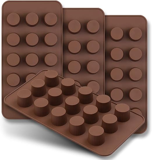homEdge 15Cavity Mini Cup Chocolate Mold, Set of 4PCS Non Stick Food