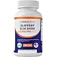 Vitamatic Slippery Elm Bark 20:1 Extract, 10000 mg Equivalent Strength Per Serving, Made with Peppermint, DGL, & Aloe Vera - 180 Veg Capsules, and Concentrated 20X Potency