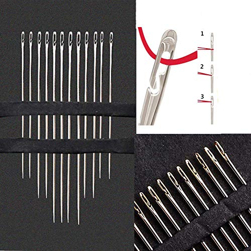 image for VQS One Second-Needles Self Threading Needles Hand Sewing Repair Set o