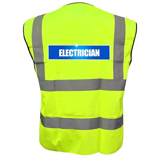 Reflective ELECTRICIAN Hi Viz Vis Vest Waistcoat Jacket Safety Business
