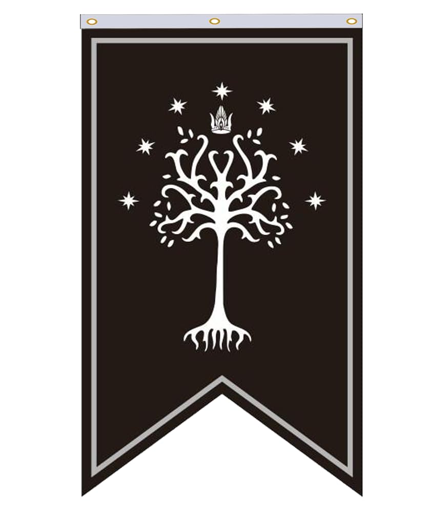 Photo 1 of Yerchic White Tree of Gondor Flag Banner 30x50IN Polyester Tapestry For Garage Room Man Cave Decor