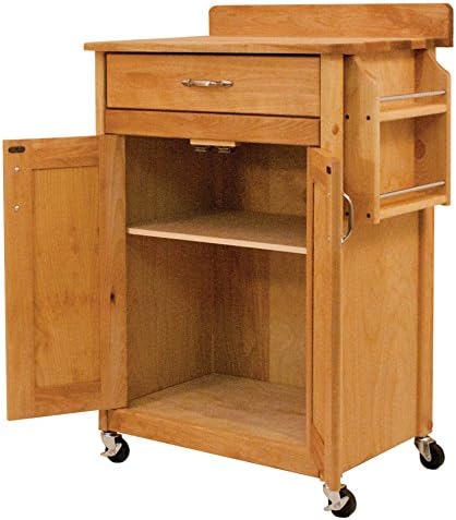 Catskill Craftsmen Deluxe Butcher Block Cart with Flat Panels and Backsplash
