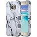 S7 Case, Galaxy S7 Case, ULAK 3 in 1 Hard PC+Soft Silicone Hybrid Dust Scratch Resistance Protective Cover for Samsung Galaxy S7 (Artistic Marble Pattern) Will not Fit S7 Edge