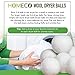 Wool Dryer Balls, 6-Pack Extra Large 100% Wool, Natural Fabric Softener, Lower Energy, Decrease Drying Time, Laundry, Reusable Hypoallergenic with no Extra Ingredients, Dyes, or Chemicals, by HomEco