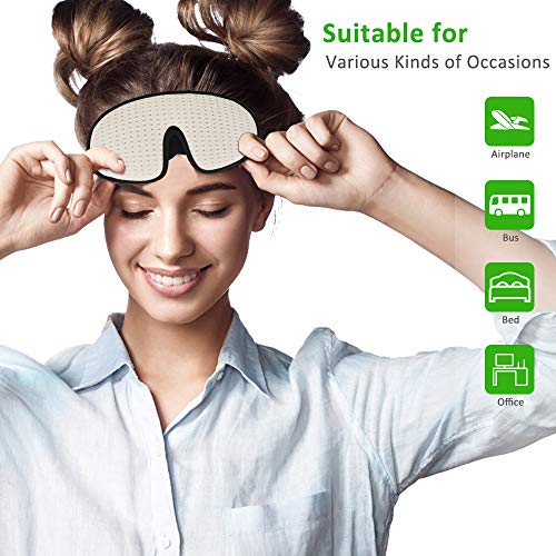 Sleep Mask for Women Men, Eye mask for Sleeping 3D Contoured Cup Blindfold with Breathable Memory Foam,100% Block Out Light,Soft Comfort Eye Shade Cover for Yoga Meditation (3D White)