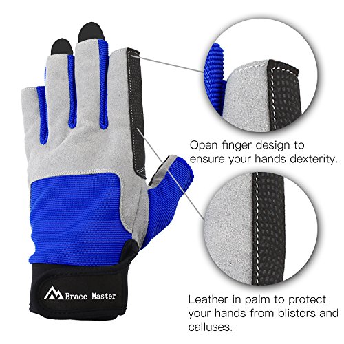 image for Brace Master Sailing Gloves Men Women for Sailing, Fishing, Boating, K